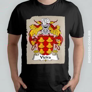 Nome do produto Brasão Família Vieira Origem Historia | Camiseta Sobrenome