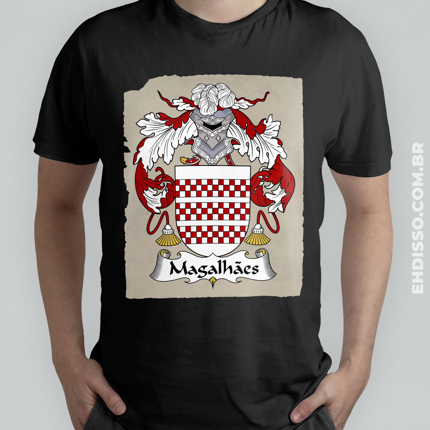 Brasão Família Magalhães Historia Origem Camiseta Sobrenome