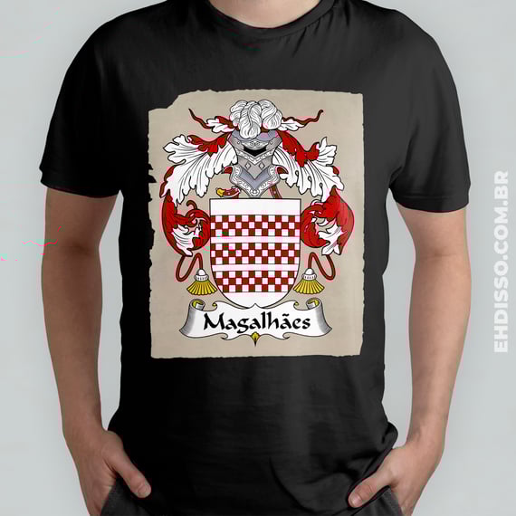 Brasão Família Magalhães Historia Origem Camiseta Sobrenome