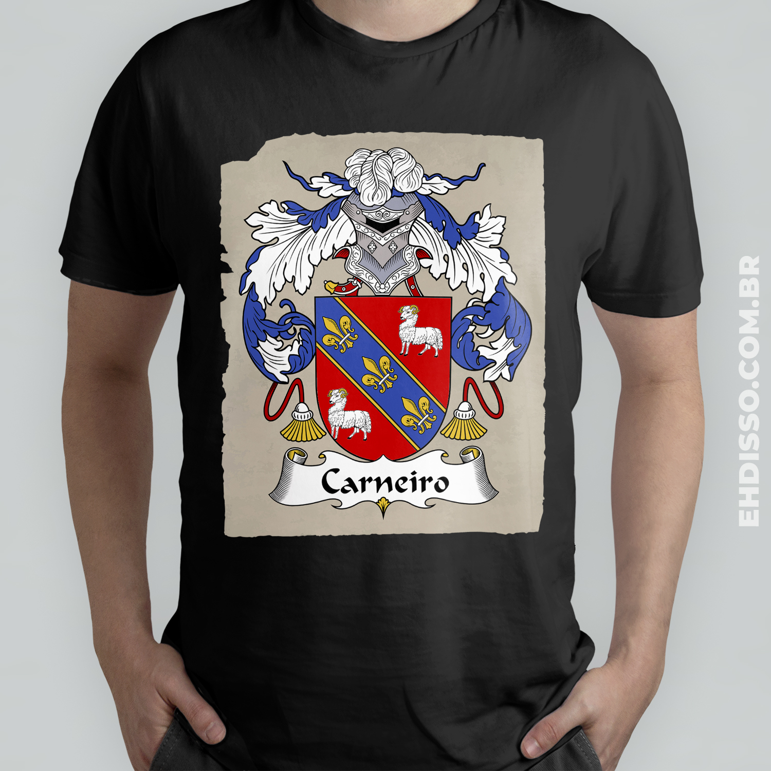 Brasão Família Carneiro Origem Historia | Camiseta do Sobrenome