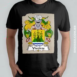 Brasão Família Viveiros Origem Camiseta Sobrenome