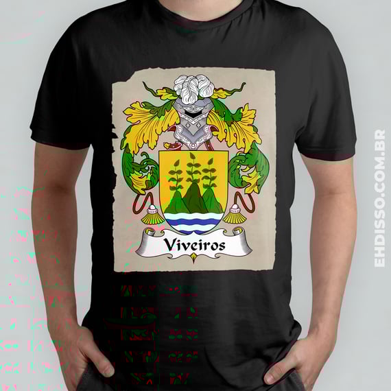 Brasão Família Viveiros Origem Camiseta Sobrenome