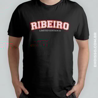 Nome do produto Sobrenome Ribeiro Camiseta Letra Colegial Vintage Retro