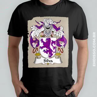  Brasão Família Silva Origem Sobrenome Camiseta 