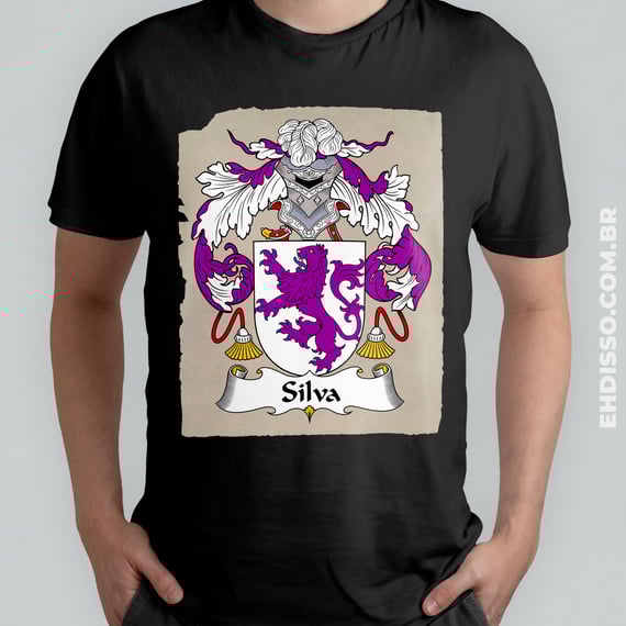  Brasão Família Silva Origem Sobrenome Camiseta 