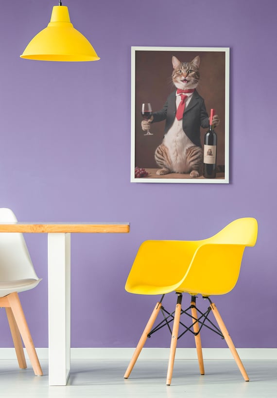Gato sommelier 01<br>Poster / Retrato