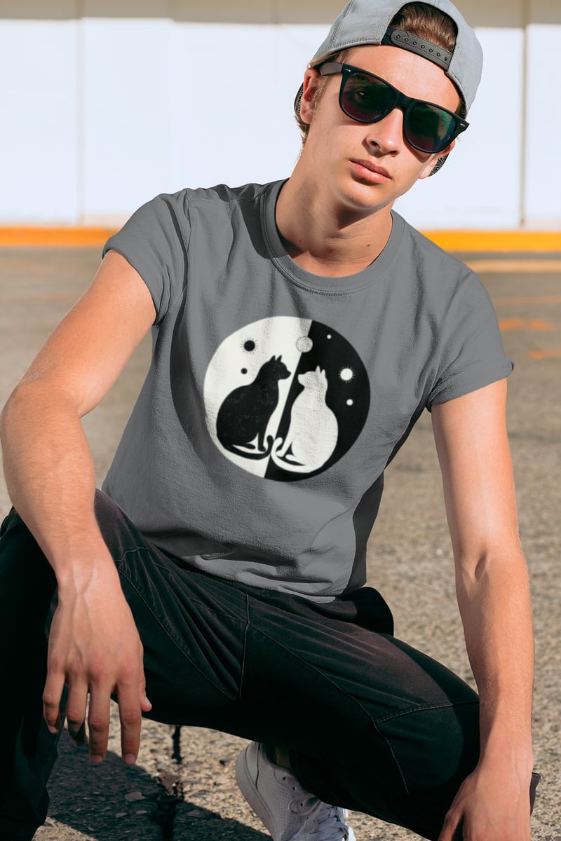 Nome do produto: Gatos Yin Yang 02<br>T-Shirt Unissex Estonada