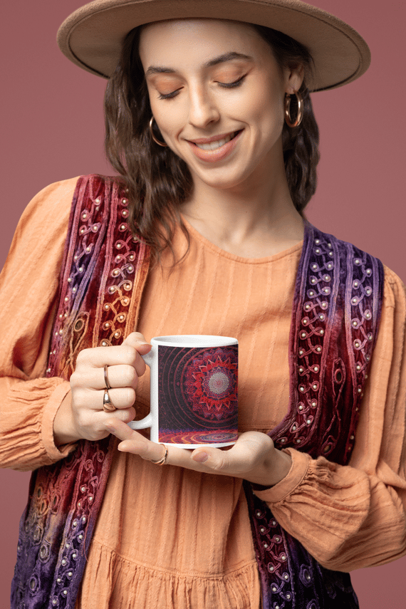 Coleção Mandalas 04<br> Caneca de Porcelana