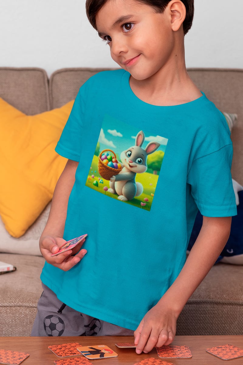 Nome do produto: Coelhino da Páscoa 05<br>Camiseta Clássica Infantil