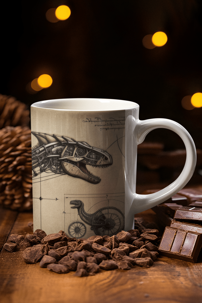 Nome do produto: Coleção Da Vinci Imaginário 03<br>Caneca de Porcelana