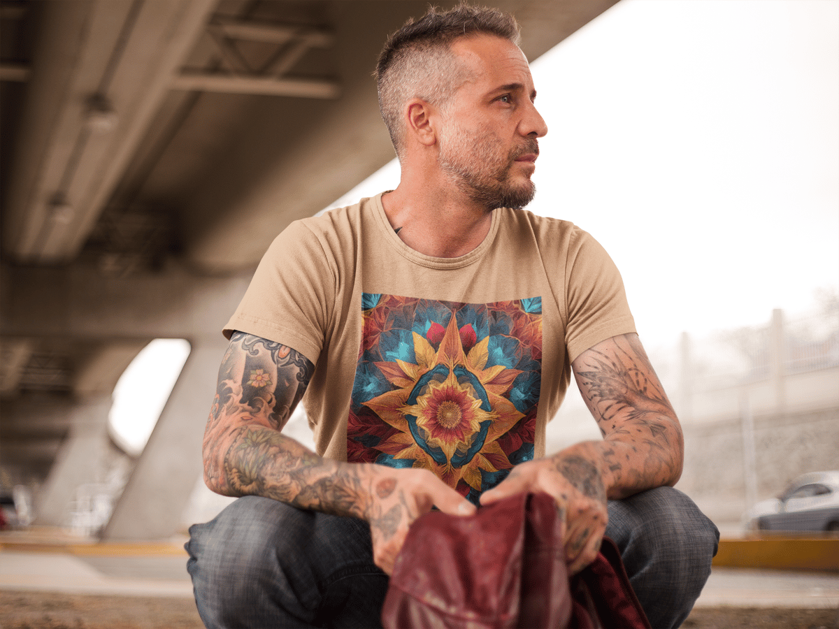 Nome do produto: Coleção Mandalas 13<br>T-Shirt Unissex Estonada