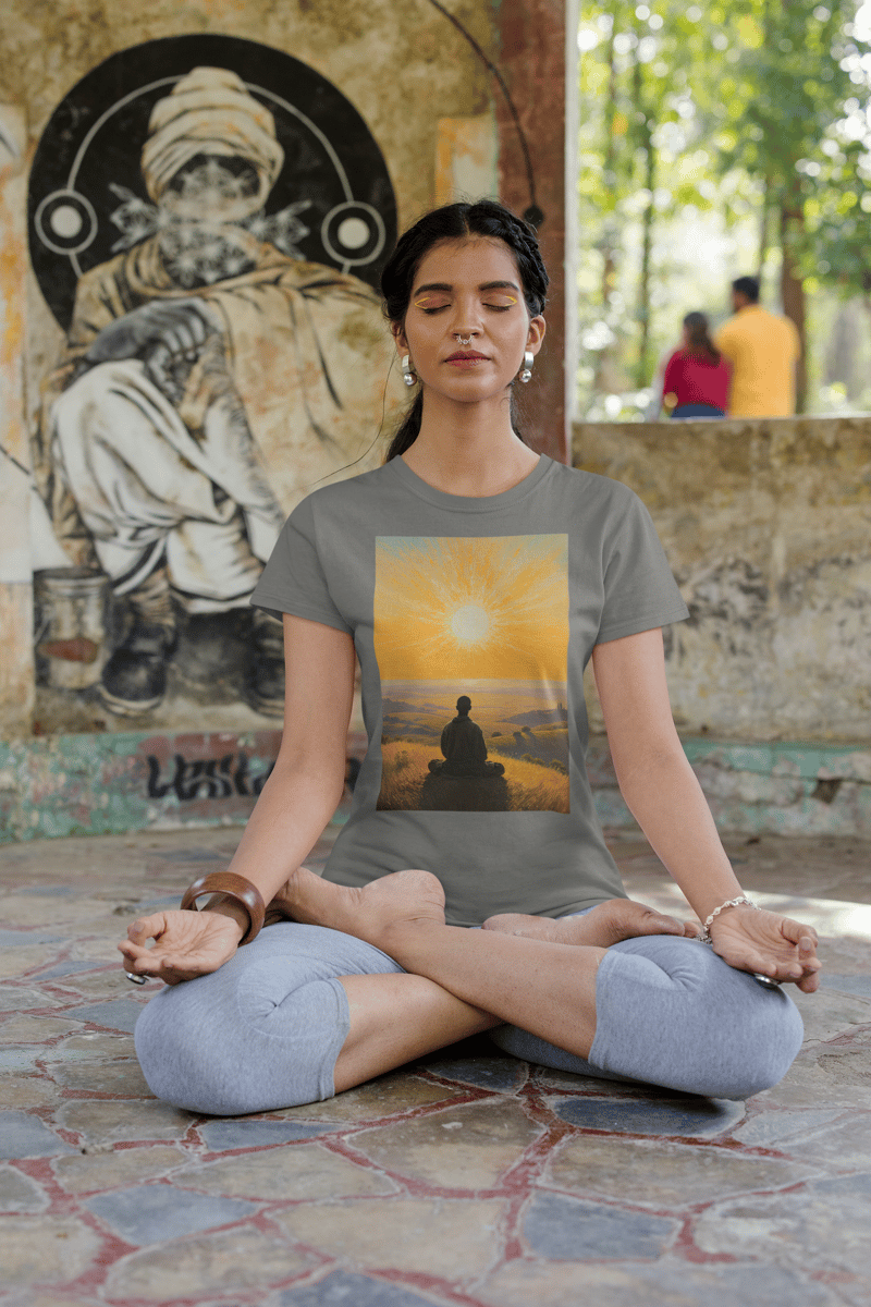 Nome do produto: Coleção Meditare 01<br>T-Shirt Unissex Estonada