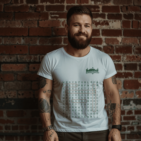 Camiseta Caça-palavras Elenco 2023 - Estampa verde