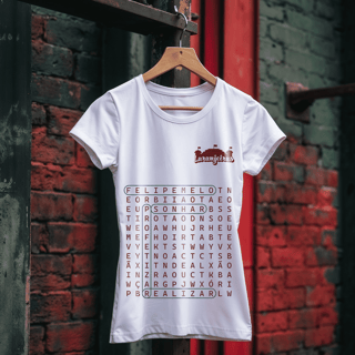 Baby Long Caça-palavras “Sonhar, profetizar e realizar” - Estampa grená