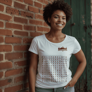 Nome do produto Baby Long Caça-palavras “Sonhar, profetizar e realizar” - Estampa grená