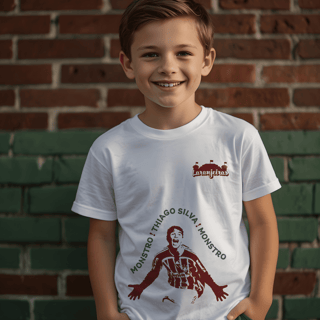 Nome do produto Camiseta Infantil Thiago Silva “Monstro” - Estampa grená