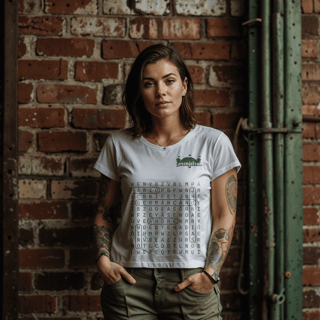 Nome do produto Camiseta Caça-palavras Elenco 2023 - Estampa verde