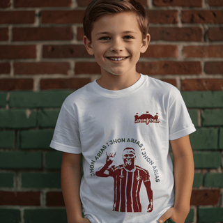 Nome do produto Camiseta Infantil Jhon Arias - Estampa grená