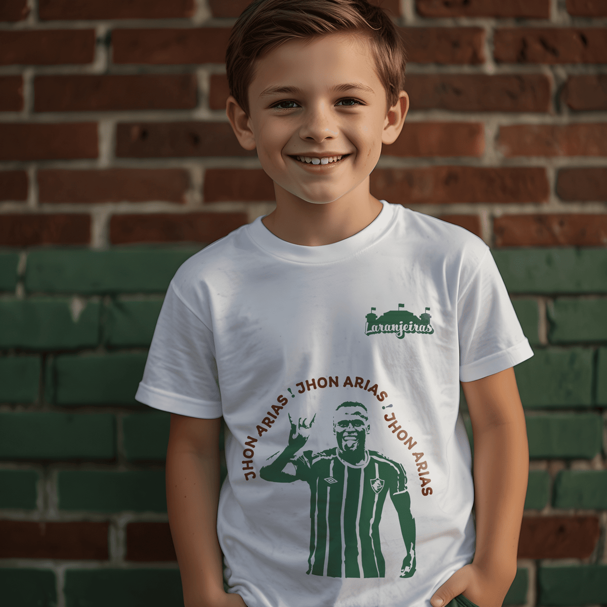 Nome do produto: Camiseta Infantil Jhon Arias - Estampa verde