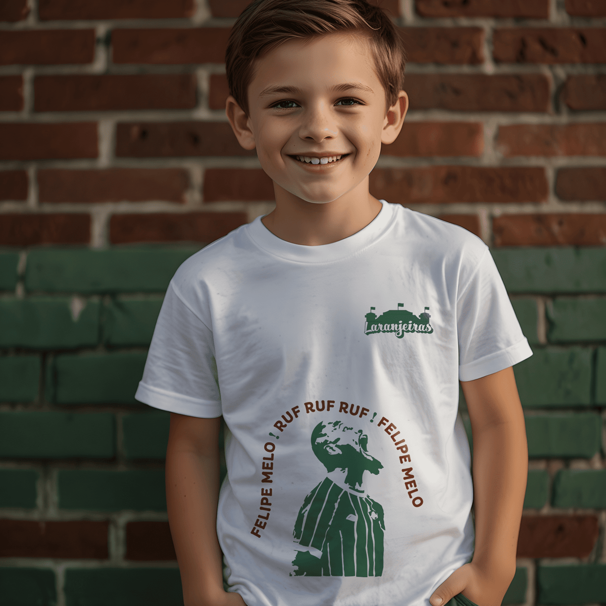 Nome do produto: Camiseta Infantil Felipe Melo - Estampa verde
