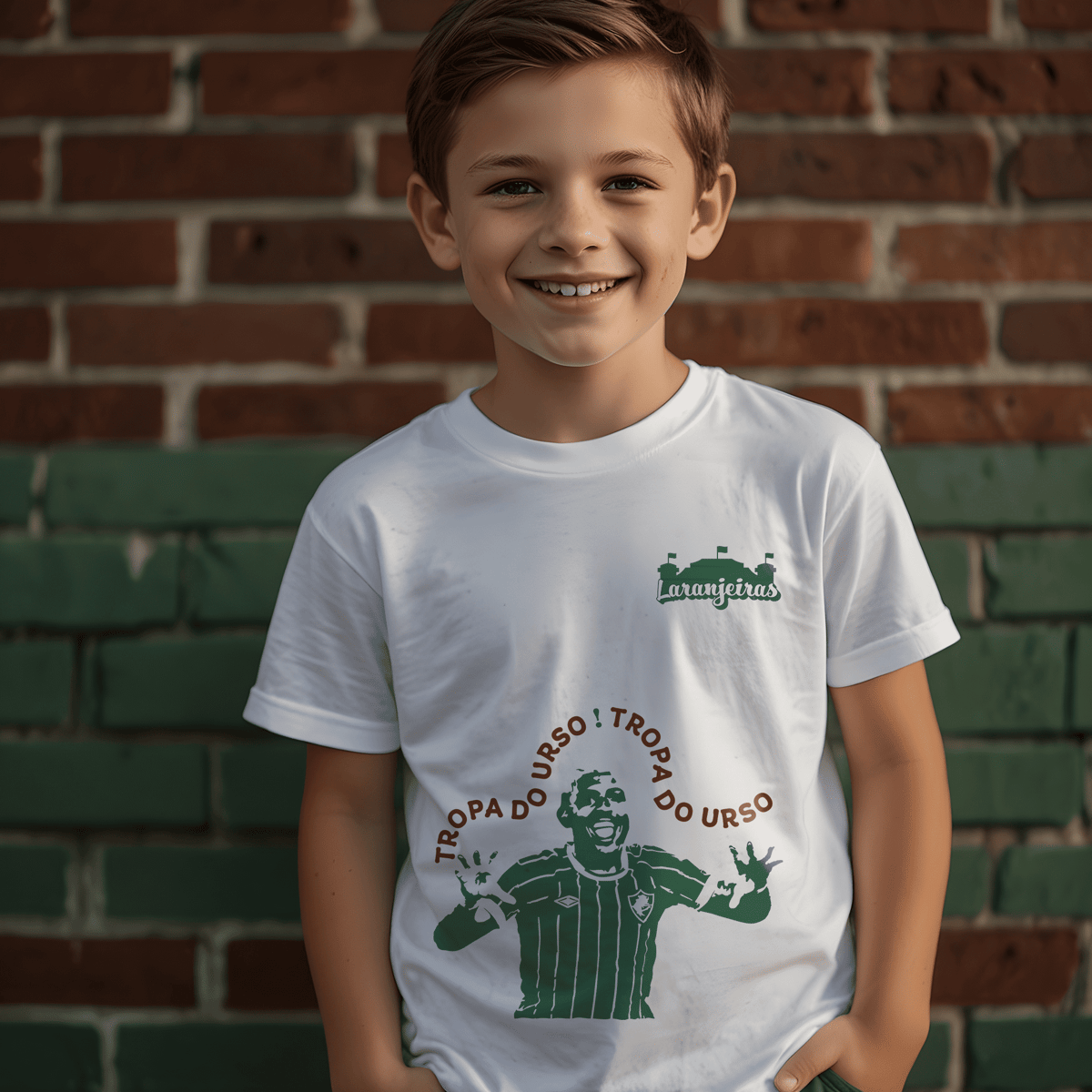 Nome do produto: Camiseta Infantil John Kennedy - Estampa verde
