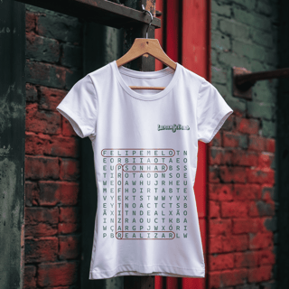 Baby Long Caça-palavras “Sonhar, profetizar e realizar” - Estampa verde