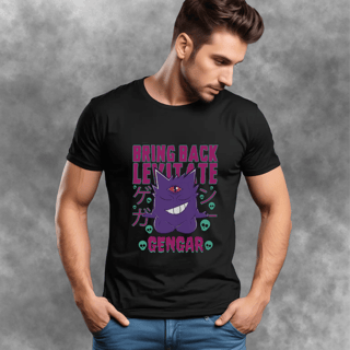 Nome do produto T-shirt Premium Unissex Pokémon Gengar Levitate