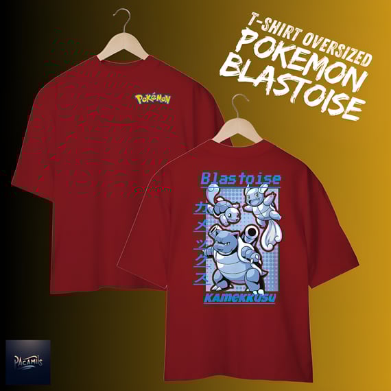 T-shirt Oversized Unissex Pokémon Blastoise