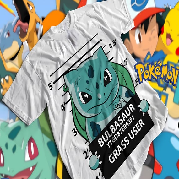 T-shirt Premium Unissex Pokémon Bulbasaur