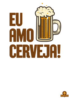 Nome do produto Camiseta com a frase Eu Amo Cerveja e imagem de uma bela caneca de Chopp.