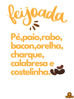 Nome do produto Camiseta Ingredientes da feijoada, descrevendo os principais ingredientes de uma deliciosa feijoada.