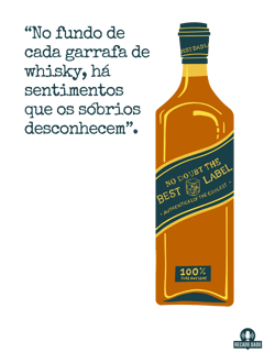 Nome do produto Camiseta com estampa de Garrafa de Whisky e frase melancólica 