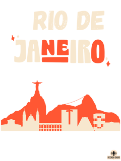Nome do produto Camiseta feminina com linda silhueta do Rio de Janeiro, com as paisagens da cidade maravilhosa.