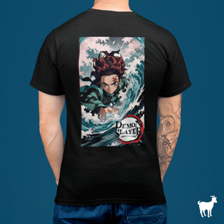 Demon Slayer - T-Shirt Preta Frente/Costas Tanjirō I