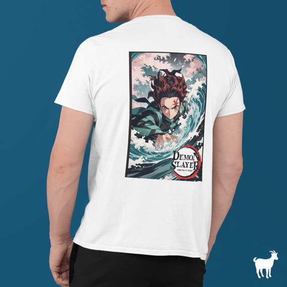 Demon Slayer - T-Shirt Branca Frente/Costas Tanjirō 
