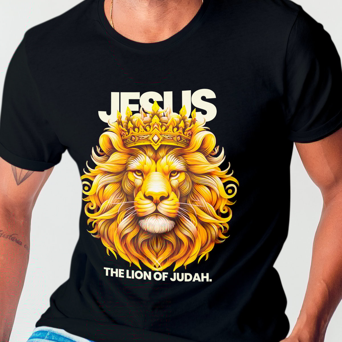 Nome do produto: Camiseta Jesus Leão da Tribo de Judá - Preta