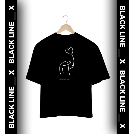 Camiseta Oversized Coração Balão