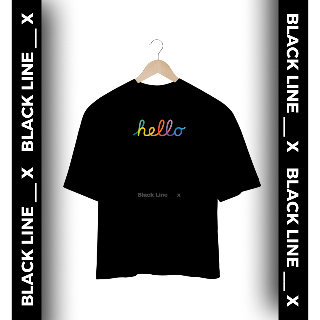 Nome do produto: Camiseta Oversized Unissex Hello