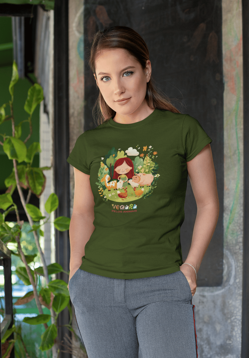 Nome do produto: Camiseta Baby Look Vegana pelos Animais