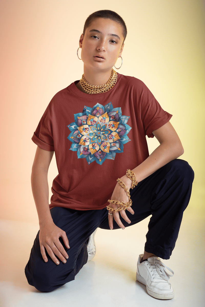 Nome do produto: Camiseta Oversized Mandala Serenidade Profunda