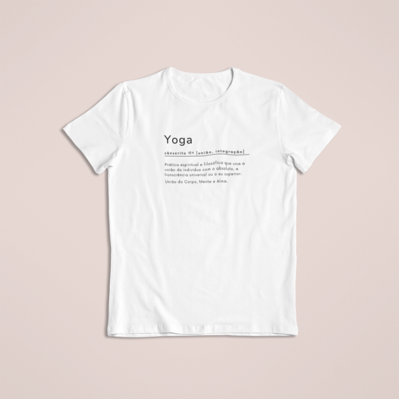 Yoga Dicionário  -  Camiseta - Escrito Preto