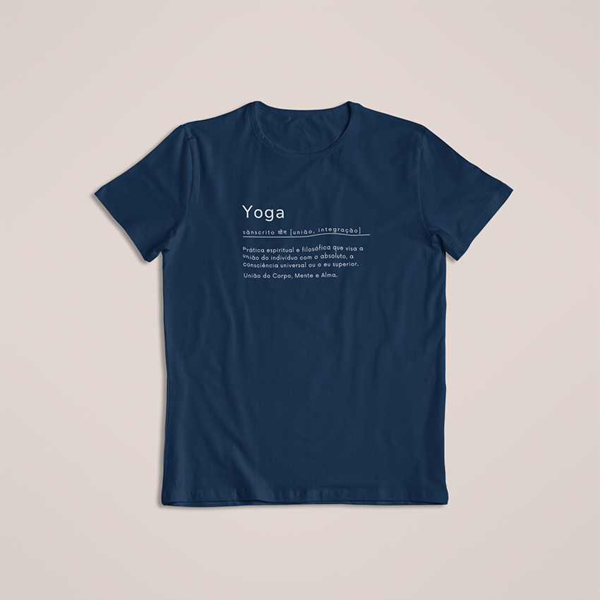Nome do produto: Yoga Dicionário  -  Camiseta - Escrito Branco