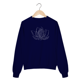 Nome do produto Flor de Lótus - Moletom Blusão Linha Branca