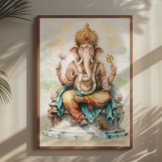 Nome do produto Ganesha - Aquarela Canvas