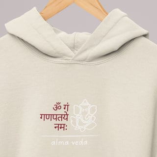Nome do produto Ganesha - Moletom Prime de Bolso - Off White/Cinza Mescla