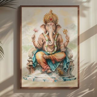 Nome do produto Ganesha - Aquarela Canvas