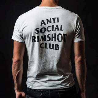 Nome do produto Camiseta Anti Social Rimshot Club Frente/Costas (Branca ou Cinza)