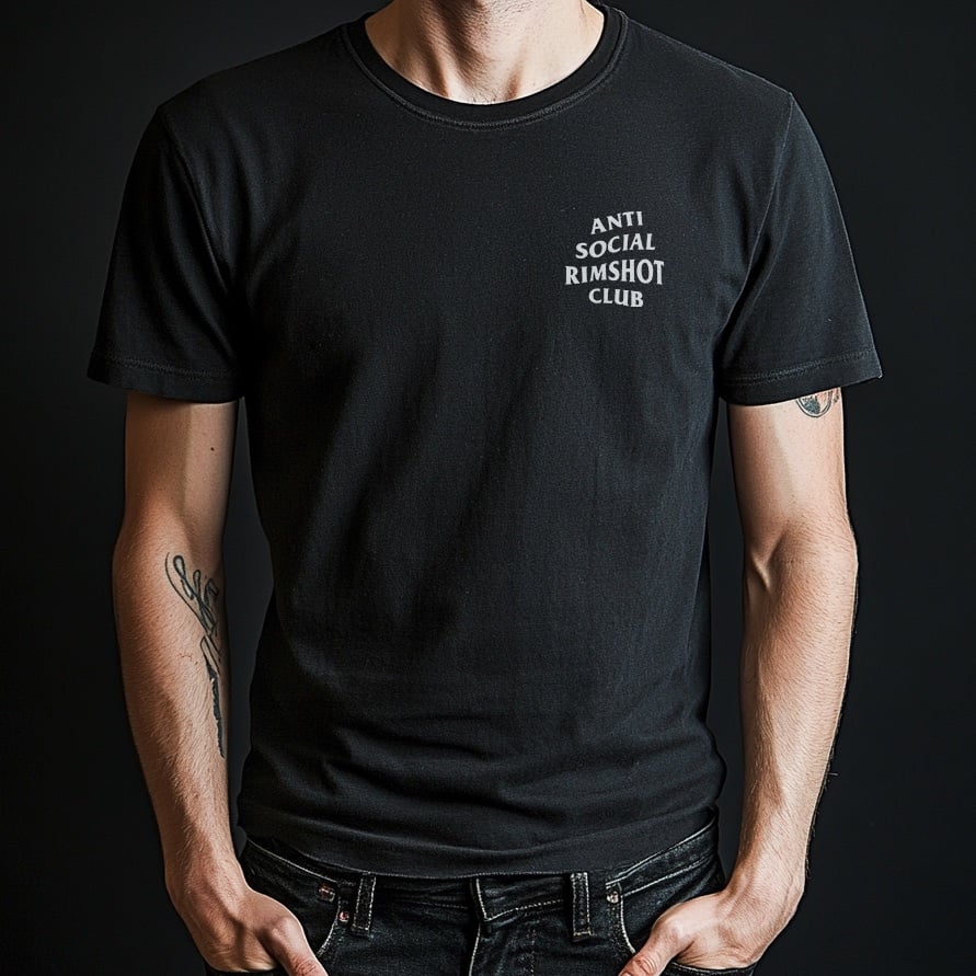 Nome do produto: Camiseta Anti Social Rimshot Club Frente/Costas (Preta ou Chumbo)