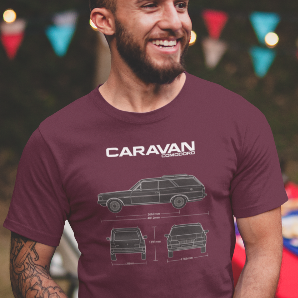 Camiseta Quality Chevrolet Caravan Comodoro 1989 - Croqui Clássico - Unissex