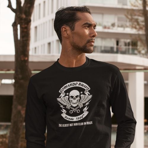 Nome do produto: Moletom Prime Fechado Comando Bravo - Preto Unissex - Tributo aos Hot Rods